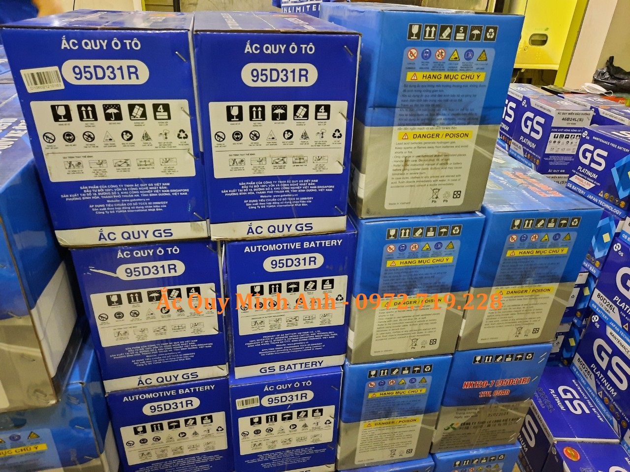 Ắc quy GS chính hãng luôn sẵn hàng tại ắc quy Minh Anh