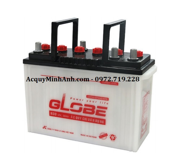 Ắc quy kích cá GLOBE N30 (12V - 30AH)
