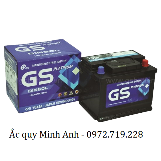 Ắc quy GS DIN 60R/L (12V - 60Ah)