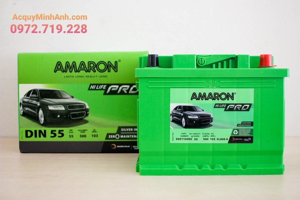 Ắc quy Amaron Din 55 chính hãng, duy nhất tại Minh Anh - Thái Bình Ắc quy Amaron Din 55 chính hãng, duy nhất tại Minh Anh - Thái Bình