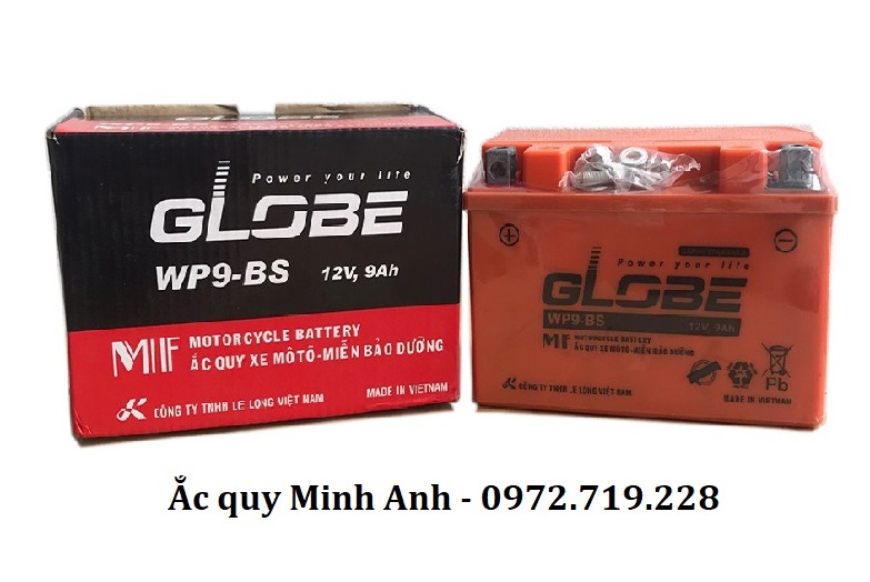 Ắc Quy Xe Máy GLOBE 12V- 9AH WP9-BS