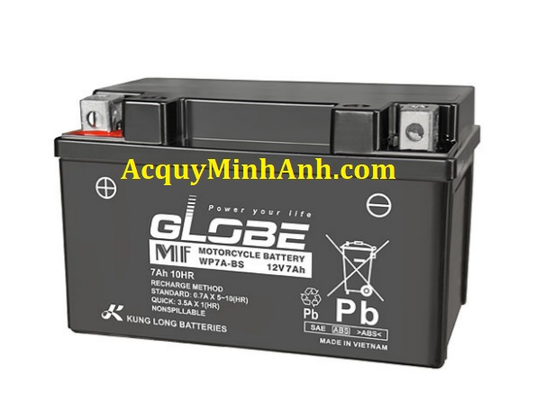 Ắc quy xe máy chính hãng rẻ nhất Thái Bình - GLOBE WP7A - BS 12V - 7Ah Ắc quy xe máy chính hãng rẻ nhất Thái Bình - GLOBE WP7A - BS 12V - 7Ah
