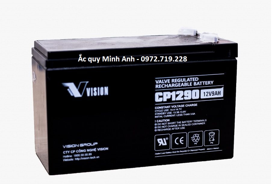 Ắc quy viễn thông Vision CP1290 12V - 9Ah chính hãng Ắc quy viễn thông Vision CP1290 12V - 9Ah chính hãng